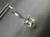 ESTATE 1.83CT AAA MORGANITE 14K WHITE GOLD 3D CUSHION LEVERBACK HANGING EARRINGS