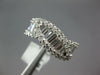 WIDE 1.88CT DIAMOND 18KT WHITE GOLD ROUND & BAGUETTE LEAF CRISS CROSS LOVE RING