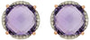 ESTATE 4.87CT DIAMOND & AAA AMETHYST 14KT ROSE GOLD 3D FLOWER STUD EARRINGS