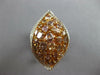 LARGE 3.56CT MULTI COLOR DIAMOND 18KT ROSE GOLD MARQUISE SHAPE FILIGREE FUN RING