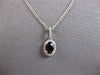 ESTATE .8CT DIAMOND & AAA SAPPHIRE 14KT WHITE GOLD 3D OVAL & ROUND PENDANT 28160