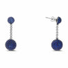 ESTATE 8.99CT DIAMOND & AAA SAPPHIRE 18KT WHITE GOLD 3D PAVE BALL DROP EARRINGS