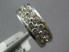 WIDE 1.01CT DIAMOND 14KT WHITE GOLD 3D CLASSIC 2 ROW BEADED FUN ANNIVERSARY RING