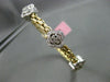 ESTATE 1.30CT DIAMOND 14K WHITE & YELLOW GOLD 3D FLOWER FLEXIBLE BANGLE BRACELET