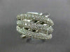 ESTATE LARGE 2.09CT DIAMOND 14K WHITE GOLD MULTI ROW CRISS CROSS FUN RING #18560