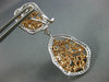LARGE 7.54CT WHITE & MULTI COLOR DIAMOND 18KT WHITE & ROSE GOLD HANGING EARRINGS