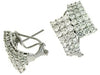 3.20CT DIAMOND 14KT WHITE GOLD MULTI ROW GRADUATING CRISS CROSS CLIP ON EARRINGS