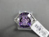 ESTATE 4.36CTW DIAMOND & AAA AMETHYST 14KT WHITE GOLD TENSION FILIGREE RING
