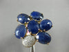 ESTATE LARGE 10.25CT DIAMOND & AAA SLICED BLUE AGATE 14KT ROSE GOLD FLOWER RING