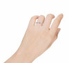 .55CT WHITE FANCY BROWN-PINK DIAMOND 18KT ROSE GOLD OVAL & ROUND ENGAGEMENT RING
