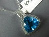 ESTATE LARGE 6.65CT DIAMOND & AAA BLUE TOPAZ 14KT WHITE GOLD 3D TRILLION PENDANT