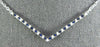 ESTATE LARGE .37CT DIAMOND & AAA SAPPHIRE 18KT WHITE GOLD 3D V SHAPE NECKLACE
