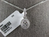 ESTATE .27CT DIAMOND 14KT WHITE GOLD 3D CLUSTER OVAL HALO FUN FLOATING PENDANT