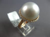 LARGE .44CT DIAMOND & AAA SOUTH SEA PEARL 18KT ROSE GOLD 3D ROUND HALO FUN RING