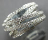 ESTATE LARGE 1.07CT DIAMOND 18KT WHITE GOLD 3D MULTI ROW CRISS CROSS LOVE RING