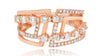 WIDE .65CT DIAMOND 14KT ROSE GOLD 3D MULTI ROW CRISS CROSS GEOMETRICAL FUN RING