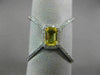ESTATE LARGE .73CT DIAMOND & AAA YELLOW SAPPHIRE 14K WHITE GOLD 3D HALO FUN RING