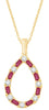 .93CT DIAMOND & AAA RUBY 14KT YELLOW GOLD ROUND & BAGUETTE LOVE FLOATING PENDANT
