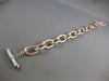 LARGE & LONG .98CT DIAMOND 14KT 2 TONE GOLD 3D OVAL LINK TOGGLE LOVE BRACELET