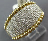 WIDE 1.0CT DIAMOND 14KT YELLOW GOLD MULTI ROW BEADED GRADUATING ANNIVERSARY RING