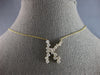 ESTATE LARGE 1.12CT DIAMOND 14KT YELLOW GOLD 3D CLASSIC K INITIAL FUN NECKLACE