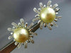 ESTATE LARGE .42CT DIAMOND & AAA SOUTH SEA PEARL 14KT WHITE GOLD FLOWER EARRINGS