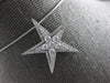 ESTATE LARGE .87CT DIAMOND 18KT WHITE GOLD 3D DOUBLE STAR FUN FLOATING PENDANT