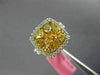 ESTATE WIDE 2.47CT WHITE & FANCY YELLOW DIAMOND 18K WHITE GOLD HALO CLUSTER RING