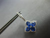 ESTATE LARGE 4.16CT DIAMOND & AAA SAPPHIRE 14K WHITE GOLD OVAL & ROUND HANGING EARRINGS