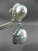 MASSIVE 4.35CT DIAMOND AAA SAPPHIRE & SOUTH SEA PEARL 18K WHITE GOLD 3D EARRINGS
