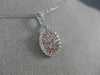 ESTATE .49CT WHITE & PINK DIAMOND 14KT WHITE & ROSE GOLD 3D CLUSTER OVAL PENDANT