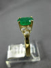 ESTATE 1.42CT DIAMOND & AAA EMERALD 14K YELLOW GOLD CLASSIC OVAL ENGAGEMENT RING