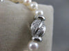 ANTIQUE DIAMOND 7.5MM SOUTH SEA PEARL 18KT WHITE GOLD 18" NECKLACE F/G VVS #1457
