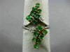 ESTATE WIDE .86CT DIAMOND & AAA EMERALD 18K 2 TONE GOLD OPEN GRAPE VINE FUN RING