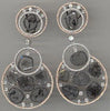 LARGE 9.64CT WHITE & SLICE DIAMOND 18KT 2 TONE GOLD FUN CLIP ON HANGING EARRINGS