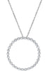 ESTATE 1.40CT DIAMOND 18KT WHITE GOLD 3D CLASSIC CIRCLE OF LIFE FLOATING PENDANT