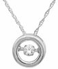 .08CT DANCING DIAMOND 14KT WHITE GOLD 3D CLASSIC SOLITAIRE FLOATING PENDANT