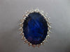 CERTIFIED LARGE 22.6CT DIAMOND & AAA CEYLON SAPPHIRE PLATINUM 3D ENGAGEMENT RING