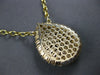 EXTRA LARGE 2.63CT DIAMOND 14K YELLOW GOLD ROUND CLUSTER TEAR DROP LOVE NECKLACE