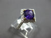 1.48CT DIAMOND & AAA AMETHYST 14K 2 TONE GOLD 3D CUSHION & ROUND FLORAL FUN RING