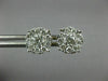 LARGE 1.0CT DIAMOND 14KT 2 TONE GOLD ROUND SOLITAIRE HALO CLUSTER STUD EARRINGS