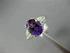 ESTATE 1.56CT DIAMOND & AMETHYST 14K WHITE GOLD 3D OVAL FILIGREE ENGAGEMENT RING