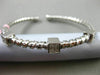ESTATE .30CT DIAMOND 14K WHITE GOLD 3D SQUARE FLEXIBLE PAVE ROPE BANGLE BRACELET