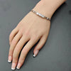.64CT DIAMOND 18KT WHITE GOLD 3D ROUND & BAGUETTE FLOATING CUFF BANGLE BRACELET