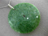 ANTIQUE LARGE .45CT OLD MINE DIAMOND & JADE PLATINUM 3D CIRCLE PENDANT #25415