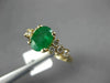 ESTATE 1.45CT DIAMOND & AAA OVAL CUT EMERALD 14KT YELLOW GOLD 3D ENGAGEMENT RING