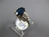 ESTATE WIDE 2.9CT DIAMOND & AAA SAPPHIRE 18KT WHITE GOLD 3D OVAL ENGAGEMENT RING