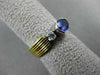 ESTATE 1.06CT DIAMOND & TANZANITE 14K 2TONE GOLD SEMI BEZEL ENGAGEMENT RING 2622