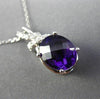 ESTATE 2.39CT DIAMOND & AAA AMETHYST 14K WHITE GOLD 3D OVAL BOW FLOATING PENDANT
