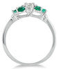 .75CT DIAMOND & AAA EMERALD 14KT WHITE GOLD 3D 7 STONE FLORAL LUCIDA LOVE RING